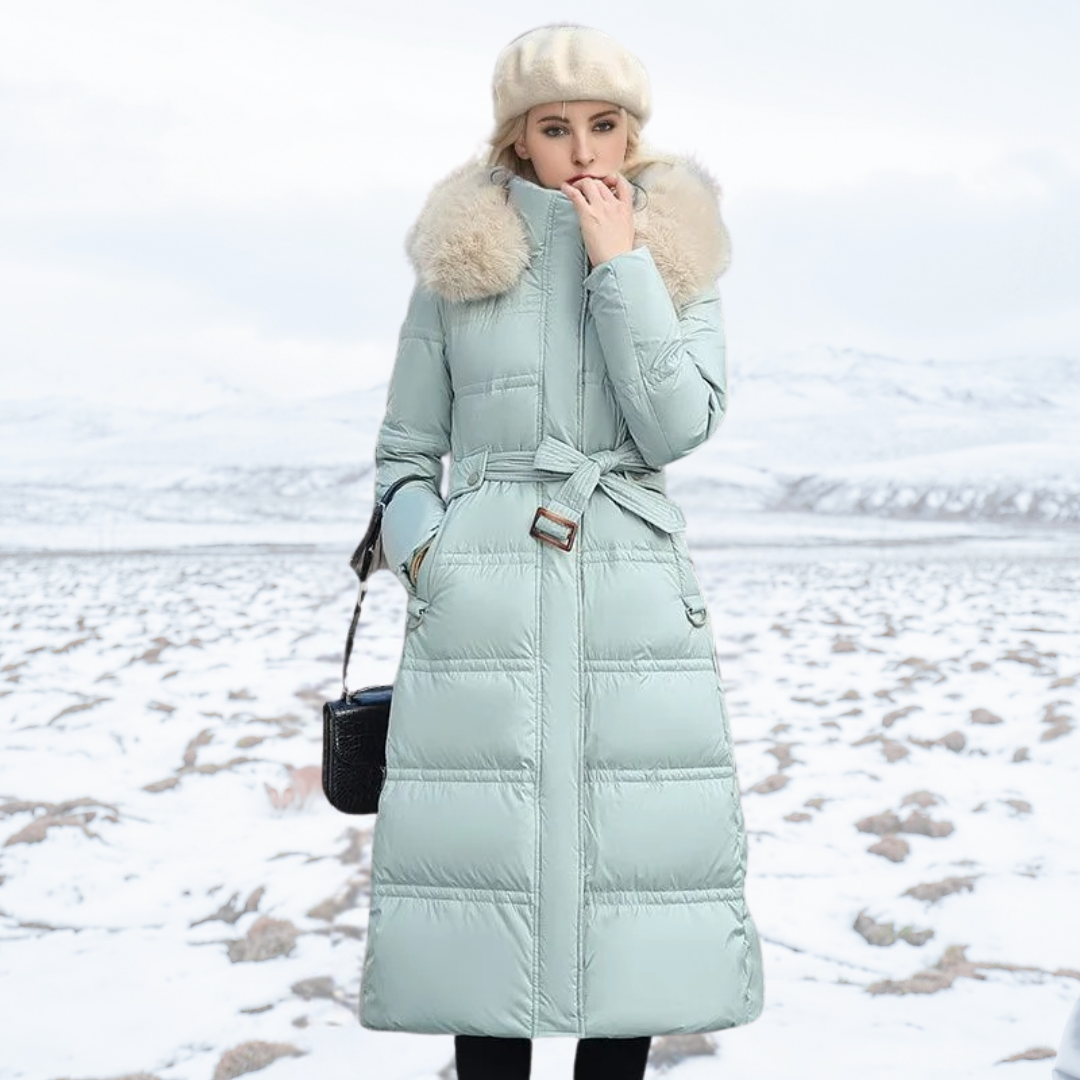 Manteau Femme Hiver Long Doublé avec Manches Longues