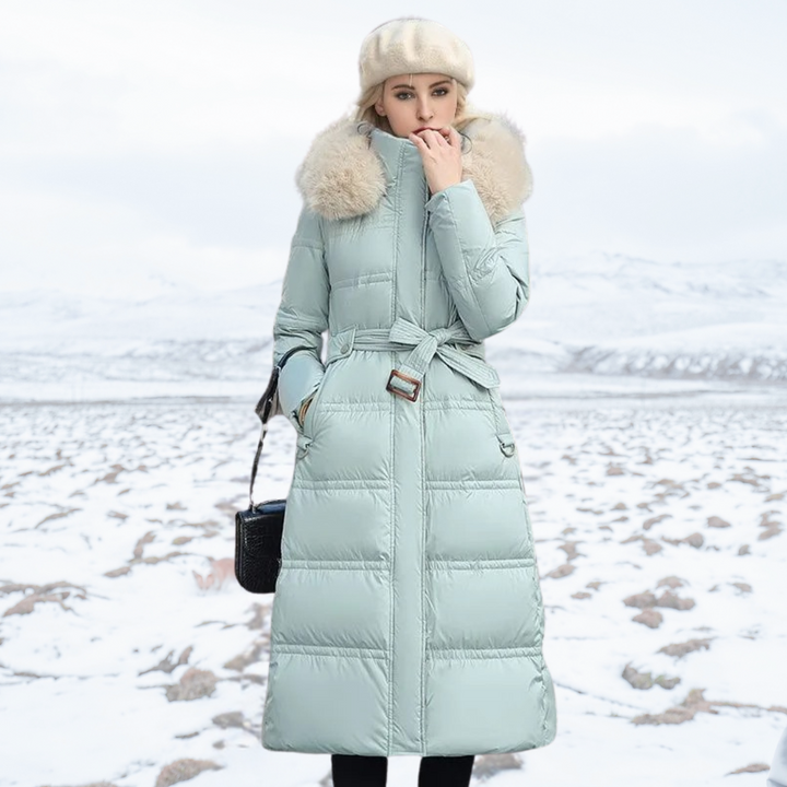 Manteau élégant avec ceinture et capuche - vue 6