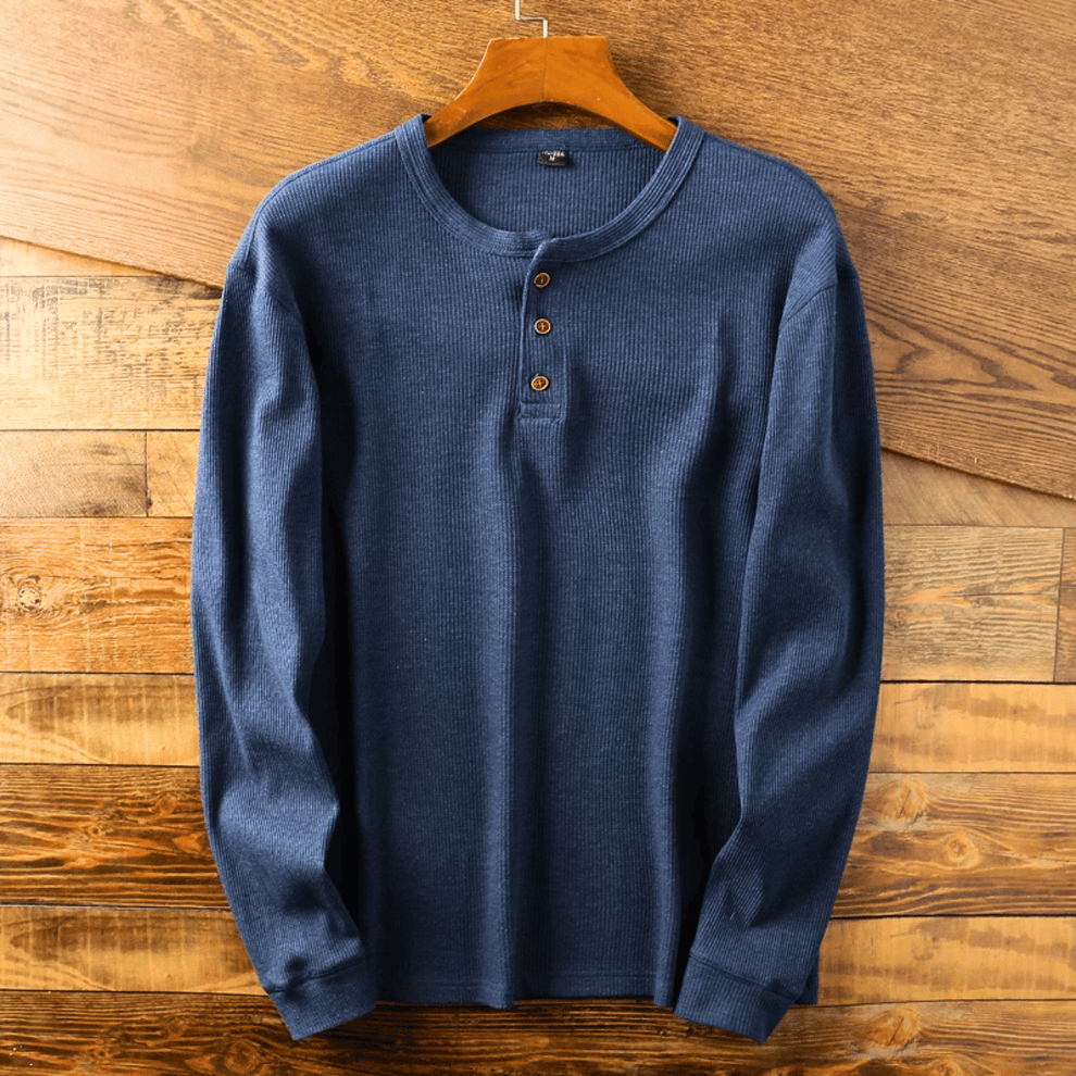 Pull en Col Henley Manches Longues pour Homme