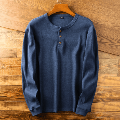 Pull en Col Henley Manches Longues pour Homme