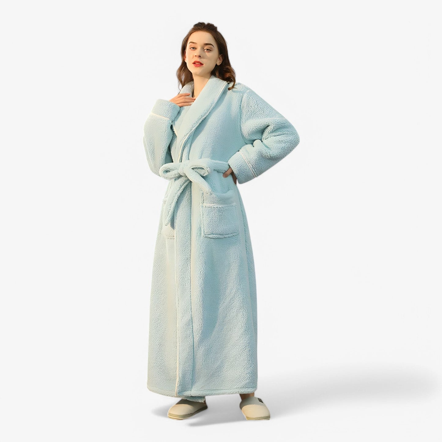 Peignoir de bain Doux et Confortable avec Ceinture Élastique
