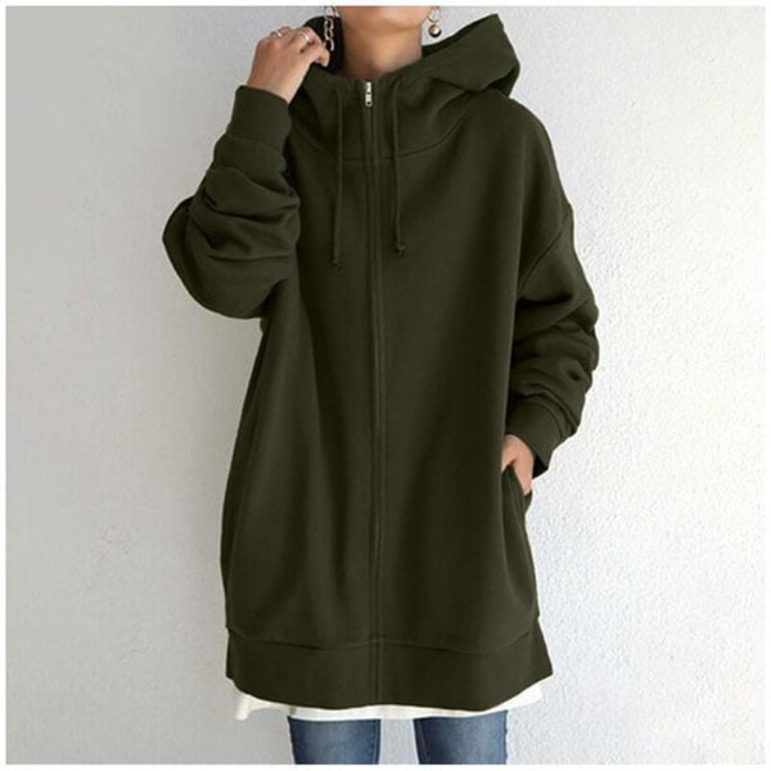 Sweat à Capuche Sport Zippé Noir Unisexe