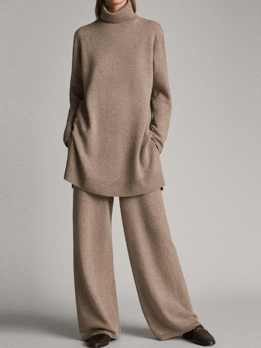 Ensemble Femme Col Roulé et Pantalon Large