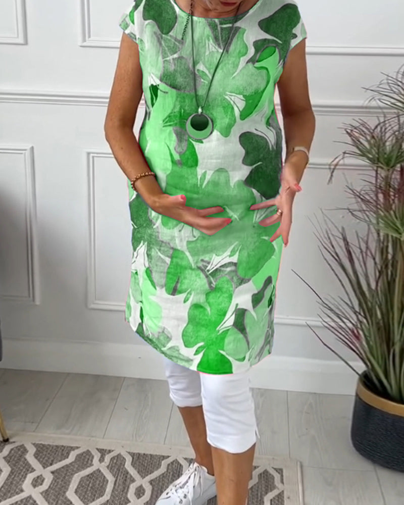 Robe Femme Fluide Imprimée Coupe Décontractée Estivale