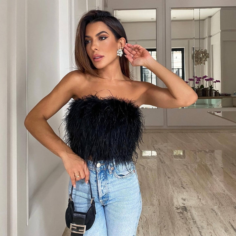 Gilet sans manches en fourrure douce et chic