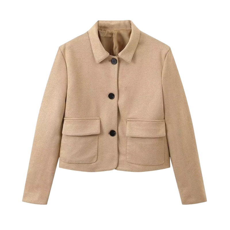 Veste Hiver Femme à Manches Longues Doublée et Équipée de Poches - PanierRoyale