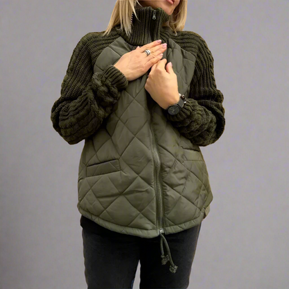 Veste femme molletonnée verte chaude et confortable