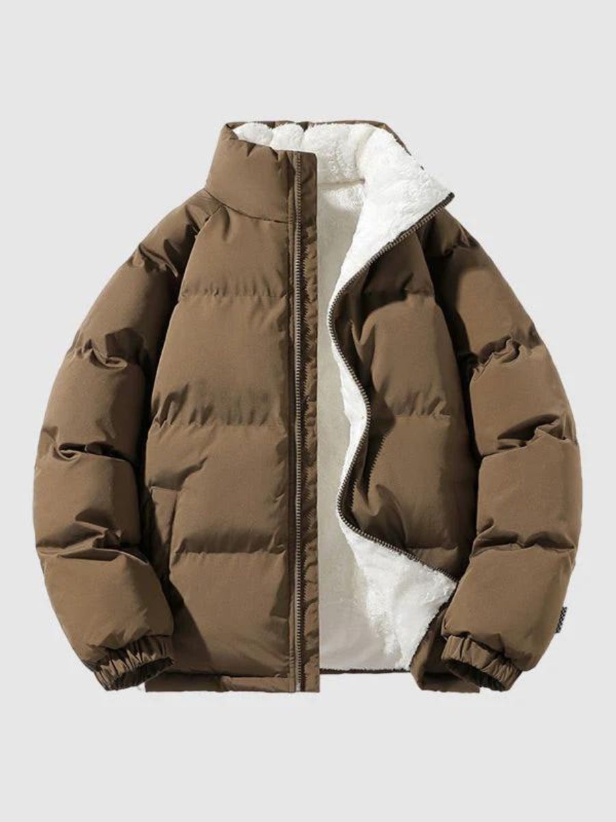 Doudoune Homme Hiver Longue avec Capuchon et Fermeture Éclair