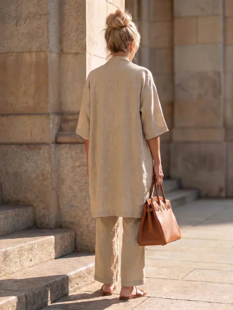 Ensemble Femme Kimono Fluide et Pantalon Ample