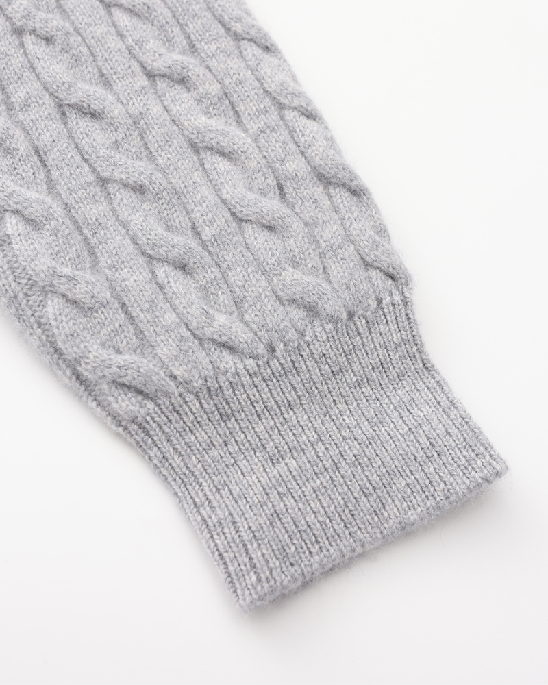 Pull Homme Châle Câble Tricot Épais et Doux au Col Zip