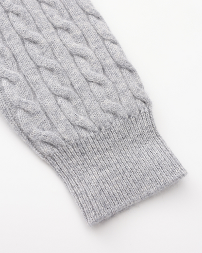 Pull Homme Châle Câble Tricot Épais et Doux au Col Zip