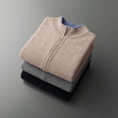 Veste En Cachemire Pour Homme Avec Manches Longues | Zippée