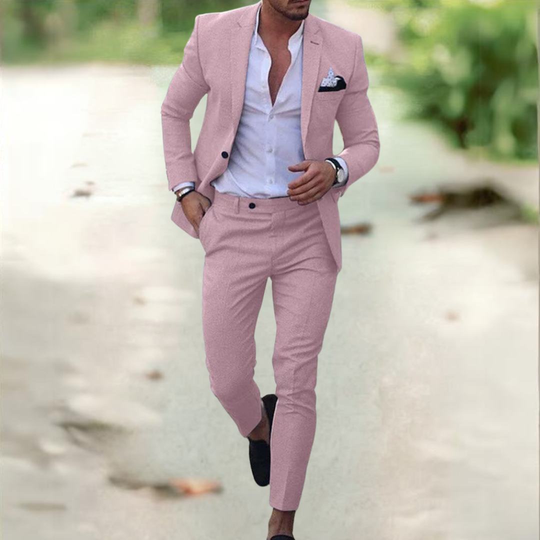 Costume Homme Slim Fit Noir Classique avec Poche Angle