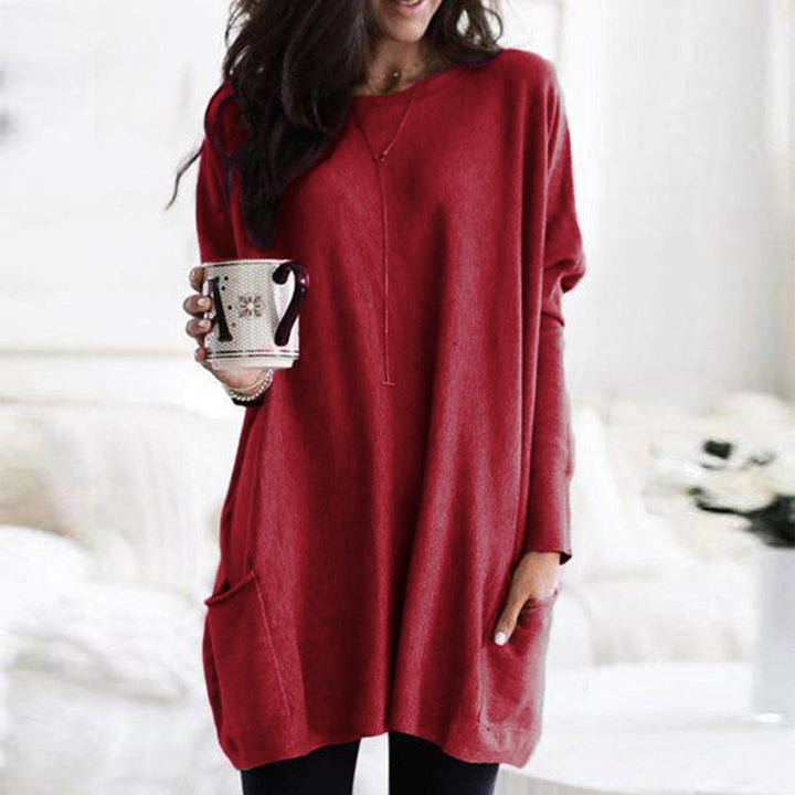 Pull Femme Grand Taille avec Poches pour Hiver