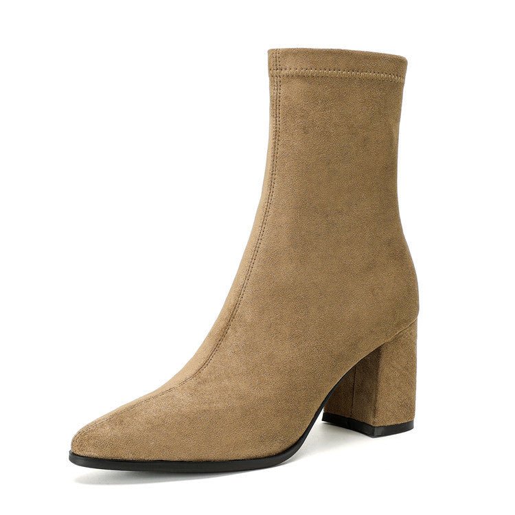Bottes Femmes Confort Chaussures Zippées pour Ville