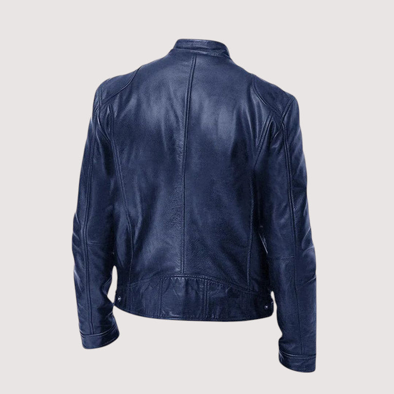 Veste Homme Cuir Véritable Coupe Classique Confort Toutes Saisons