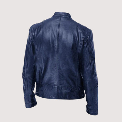 Veste Homme Cuir Véritable Coupe Classique Confort Toutes Saisons