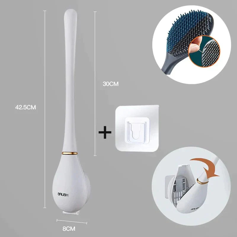 Brosse WC Longue Poignée Douce et Résistante