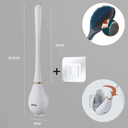 Brosse WC Longue Poignée Douce et Résistante