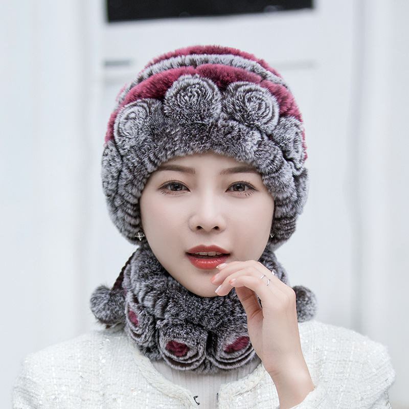 Bonnet Femme Hiver Fourré Doux et Confortable