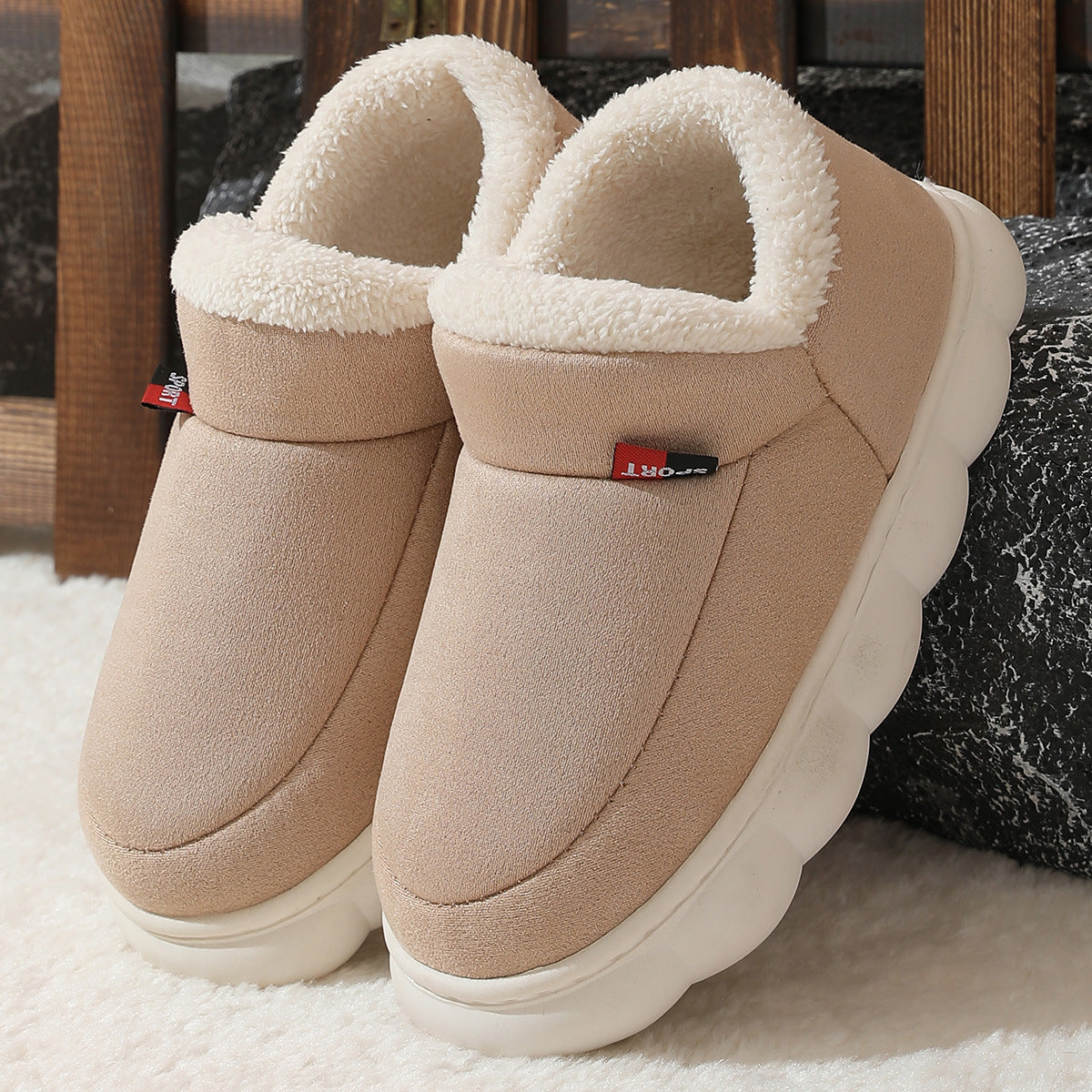 Bottines Femme Hiver Chaudes et Confortables en Fourrure Synthétique