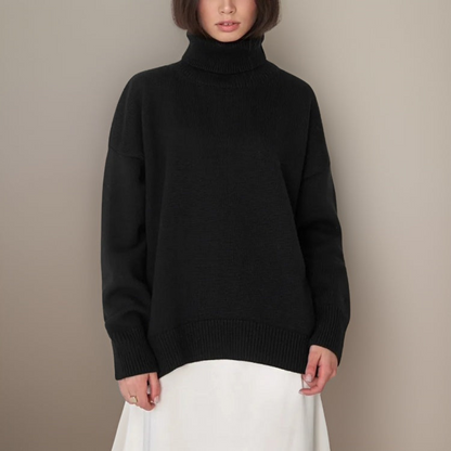 Pull Col Roulé Femme Élégant Hiver