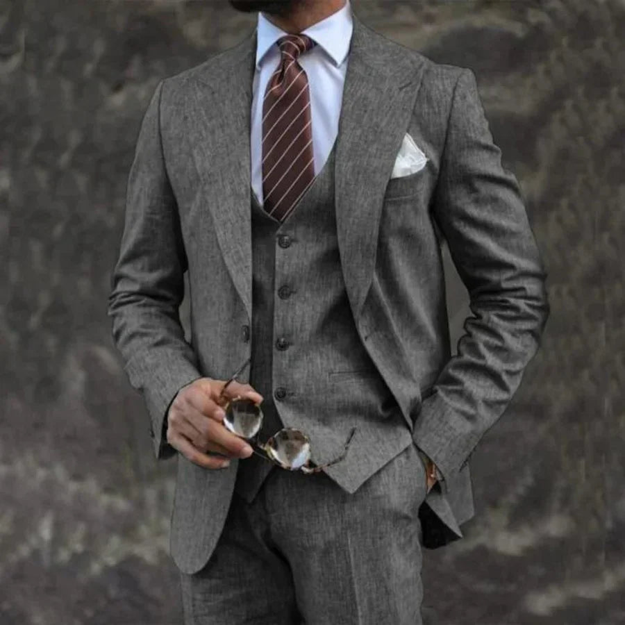 Costume Homme Léger 3 Pièces avec Col Reversible