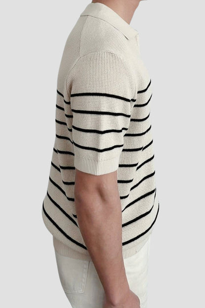 Chemise Polo Homme Rayée Manches Courtes Classique et Polyvalent