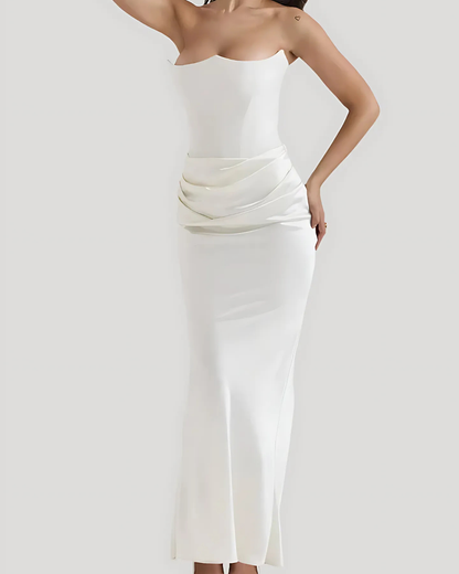 Robe de Mariage pour Invitée Féminine Élégante Longue