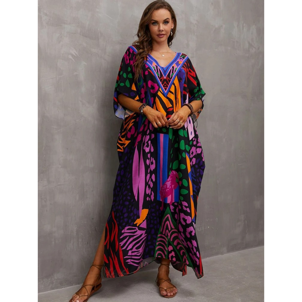 Kaftan Décontracté Col en V Été Léger
