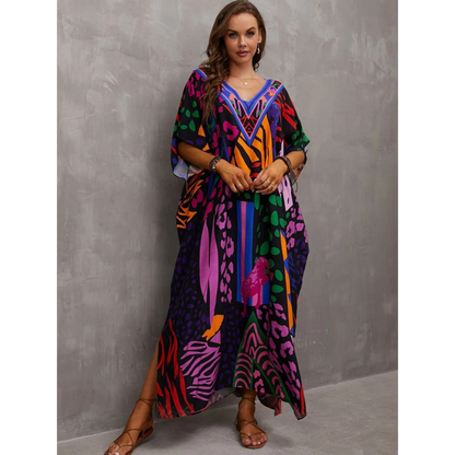 Kaftan Décontracté Col en V Été Léger