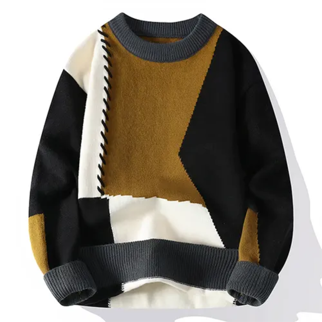 Pull Hiver Patchwork Mode Homme