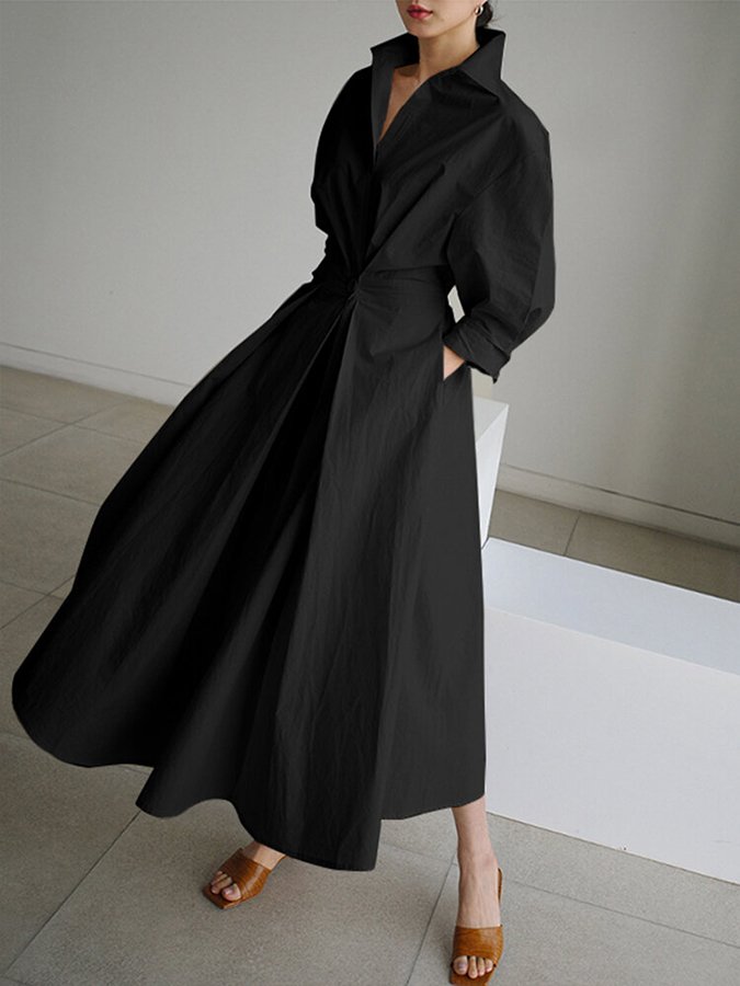 Robe Féminine Cintrée avec Boutons - PanierRoyale