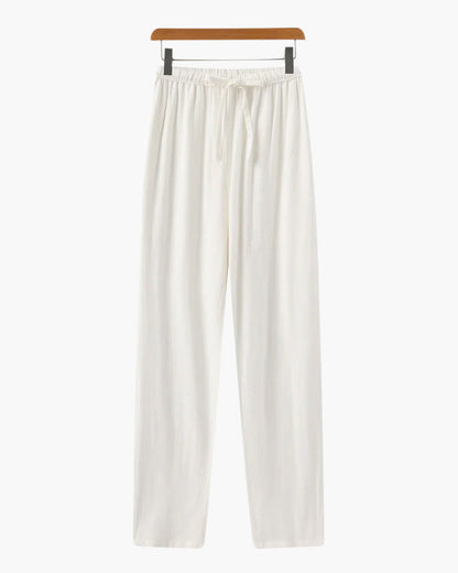 Pantalon Lin Slim Fit Homme pour Été en Lin avec Cordons