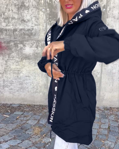 Trench-coat Femme Léger Coupe Ample Long à Capuche
