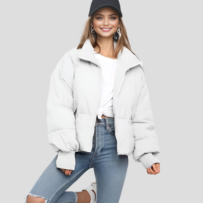 Veste Doudoune Féminine Hiver Matelassée Col Montant