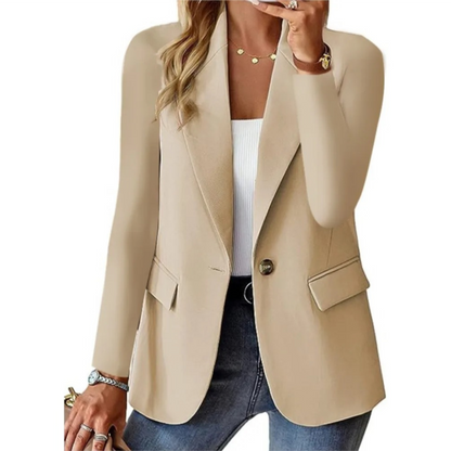Blazer Femme Long Manches Élégant Tailleur