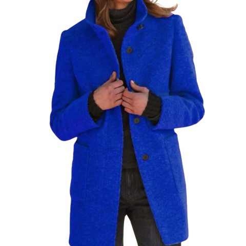 Manteau femme hivernal épais et chaud à fermeture boutons