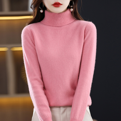 Pull Femme Cachemire Doux et Léger Col Roulé