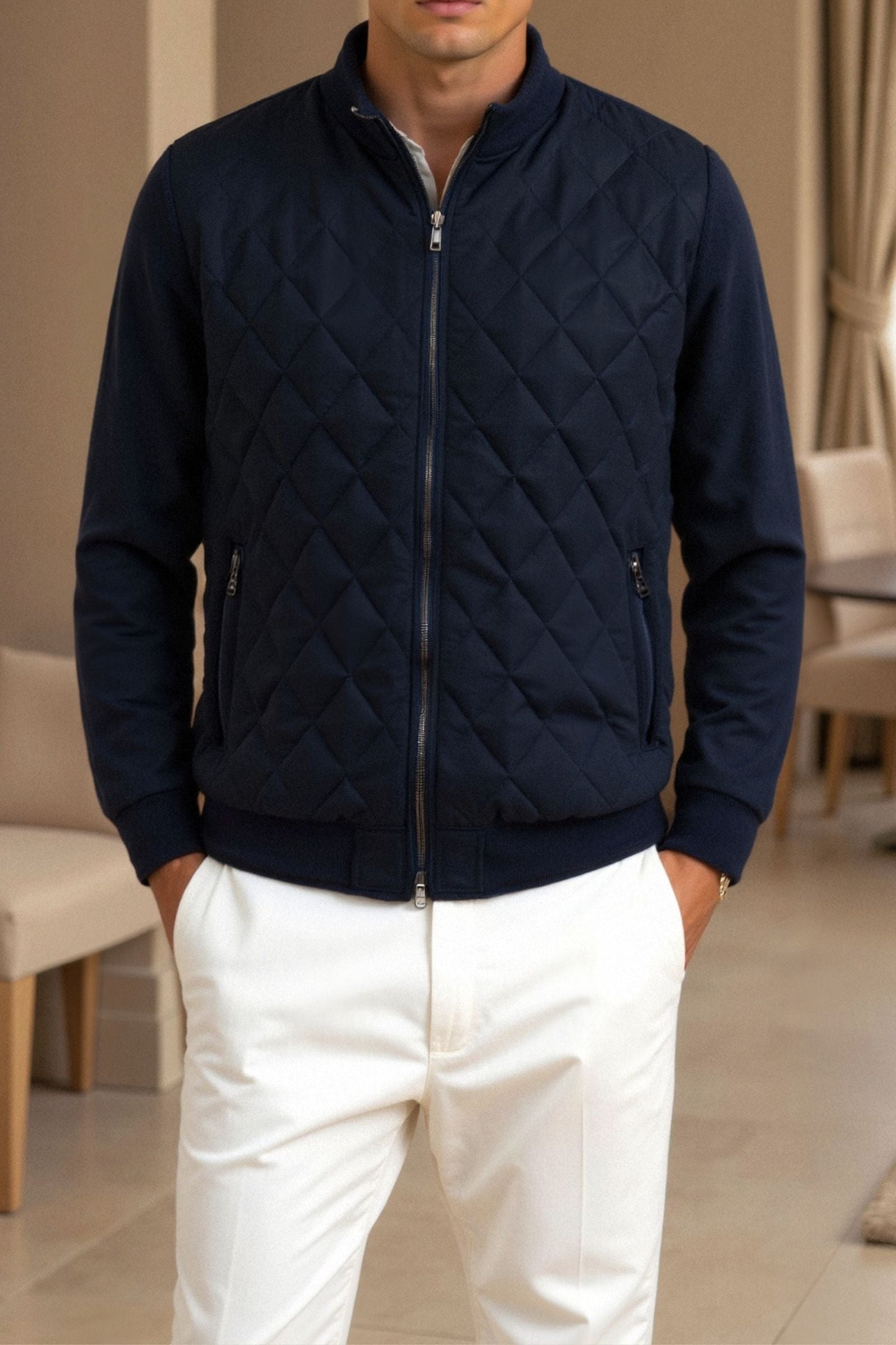 Blouson Homme Élégant à Carreaux
