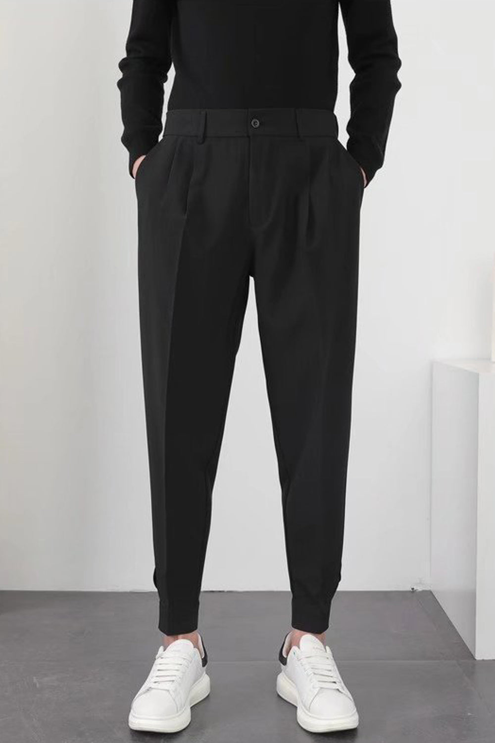 Pantalon Homme Noir Élastique Confortable - PanierRoyale