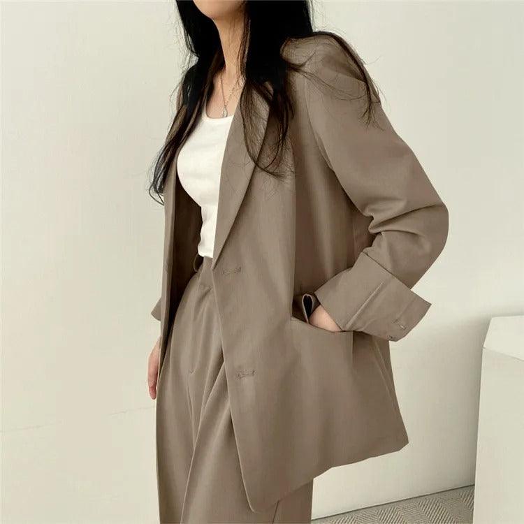 Costume Femme Tailleur 2 Pièces avec Blazer Long