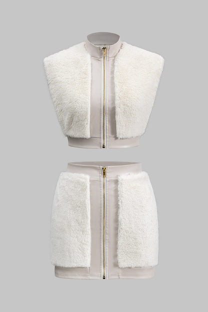 Sac Antonia en Similicuir avec Détails en Fourrure Synthétique