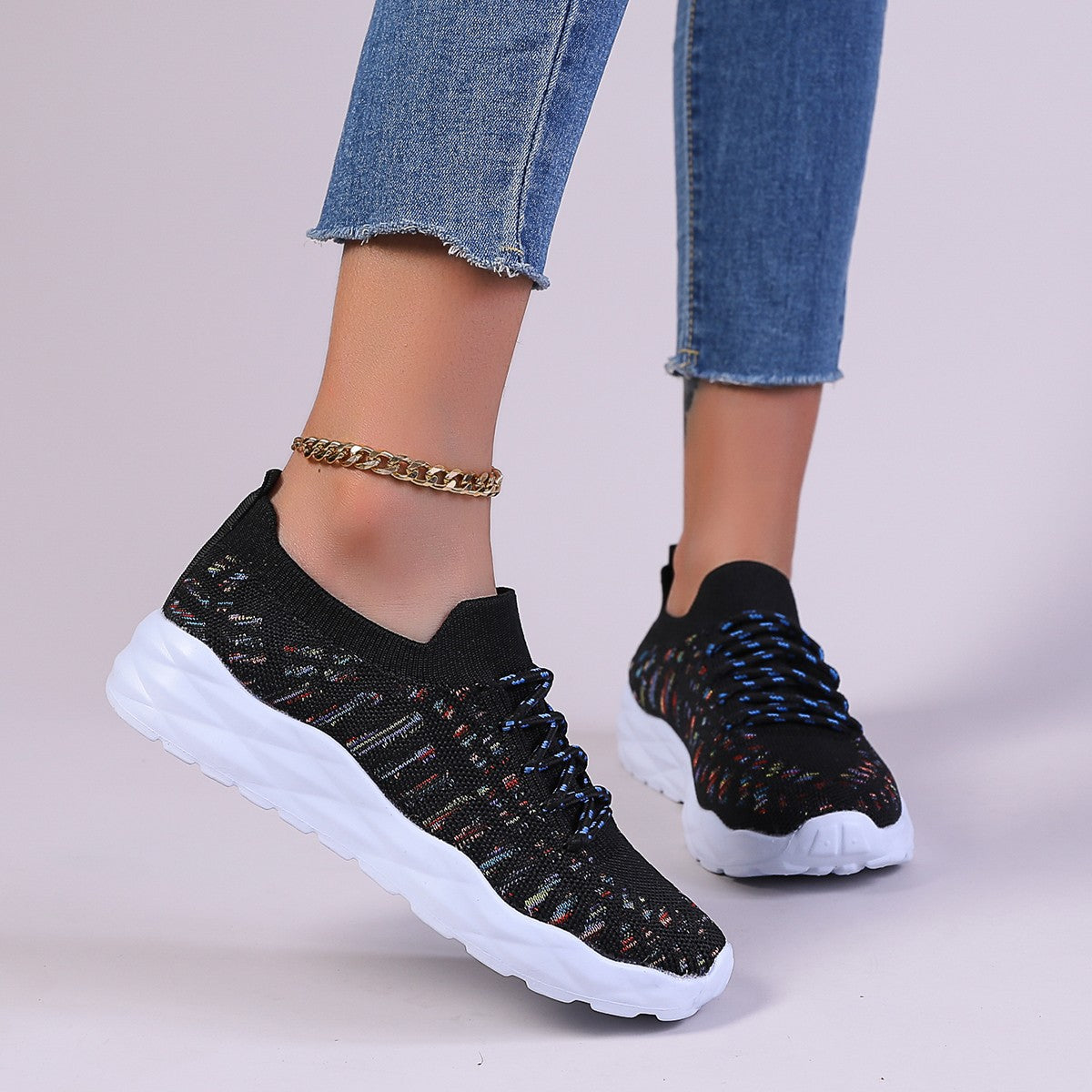 Ballerines Femmes Confortables - Chaussures en Dentelle avec Semelle Flexibles