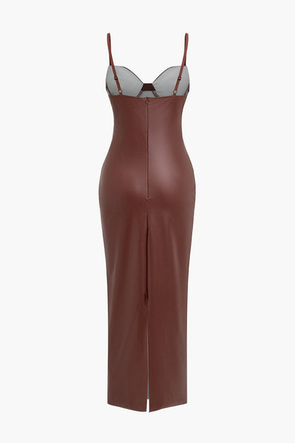 Robe en Cuir Longue Élégante et Séxy