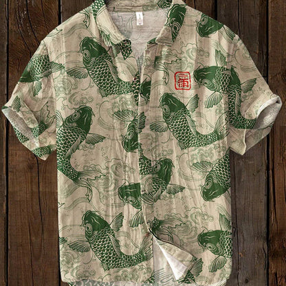 Chemise Homme Décontractée à Poissons - PanierRoyale
