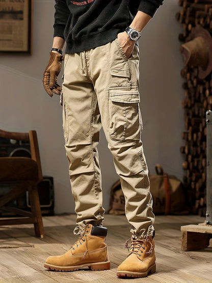 Pantalon Cargo Homme Slim avec Poches Nombreuses et Tissu Résistant - PanierRoyale