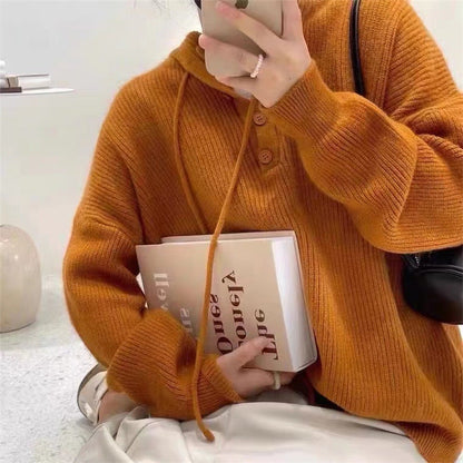 Pull Capuche Femme Grande Taille Tricot Doux