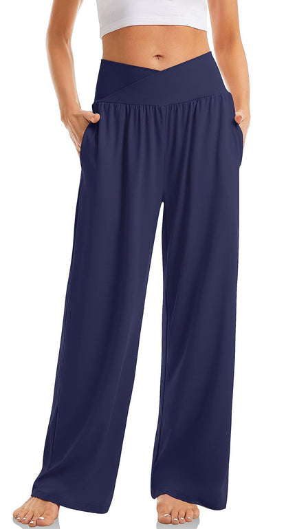 Pantalon de sport femme taille haute élastique