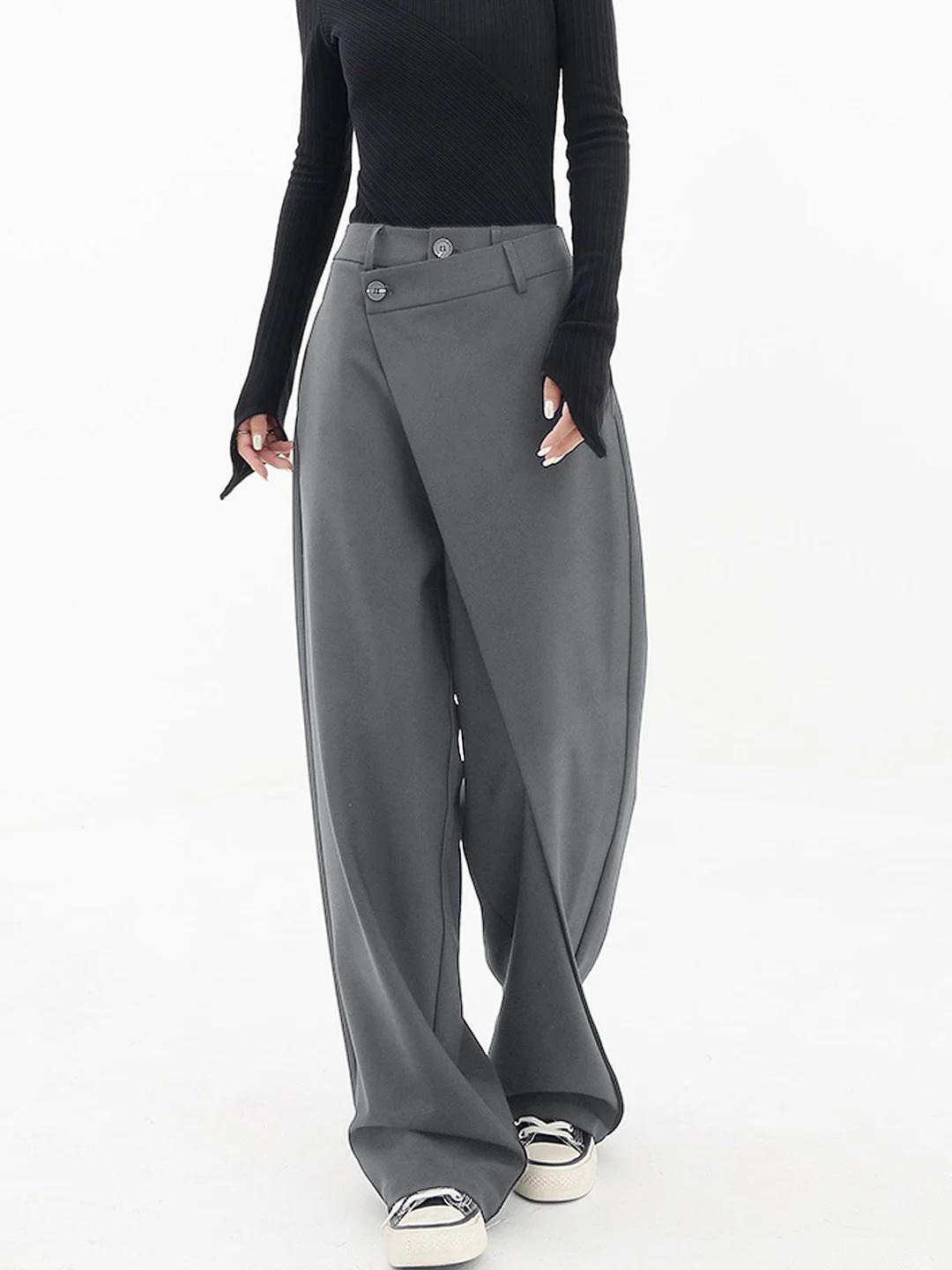 Pantalon Femme Découpé Asymétrique Tendance